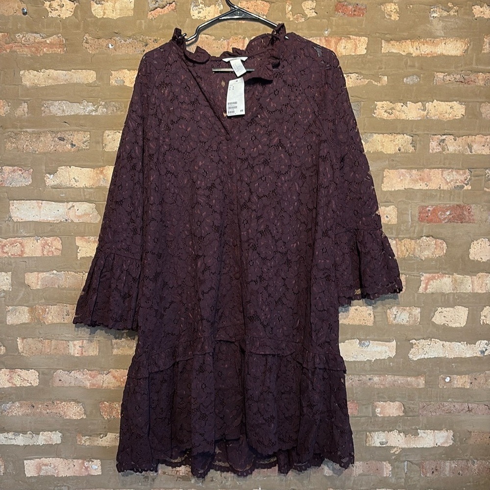 Purple button down floral dress